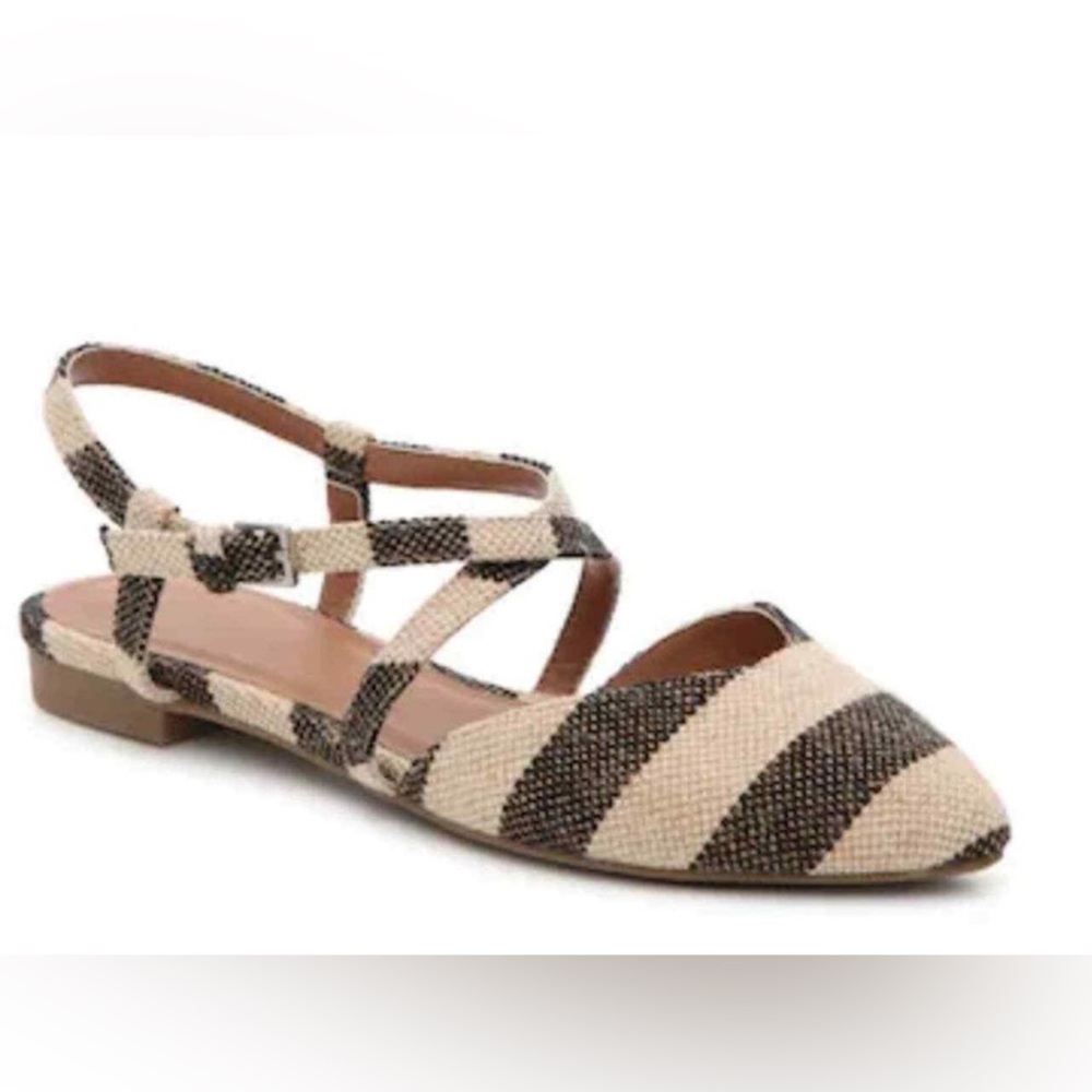 Indigo Striped Black and Tan Women's Flats